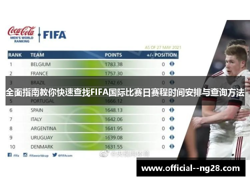 全面指南教你快速查找FIFA国际比赛日赛程时间安排与查询方法