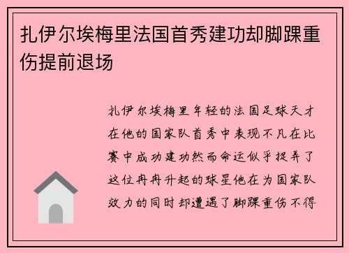扎伊尔埃梅里法国首秀建功却脚踝重伤提前退场